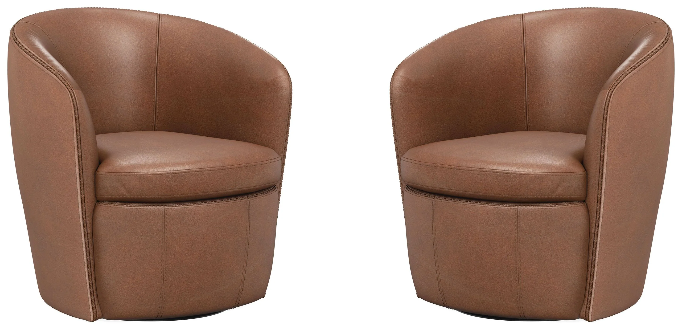 Top Grain Leather Swivel Barrel Club Chair - Barolo Chair by Parker Living in multiple colors